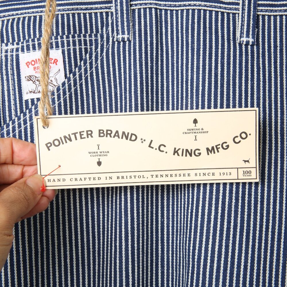 VINTAGE DEADSTOCK Pointer Brand Hickory Striped Carpenter Jeans Size 46x30 - Picture 9 of 14